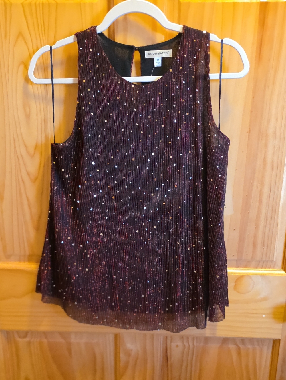 Roommates Burgundy Sparkle Sleeveless Camisole